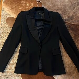Zara Tuxedo Satin Lapel Blazer Size Small Black